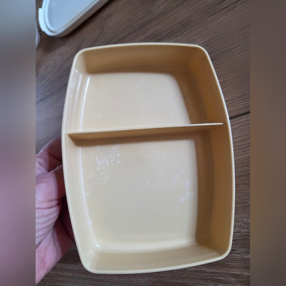 Tupperware Set with Orange, Green, Cream, Clear Containers - Picture 4 of 5